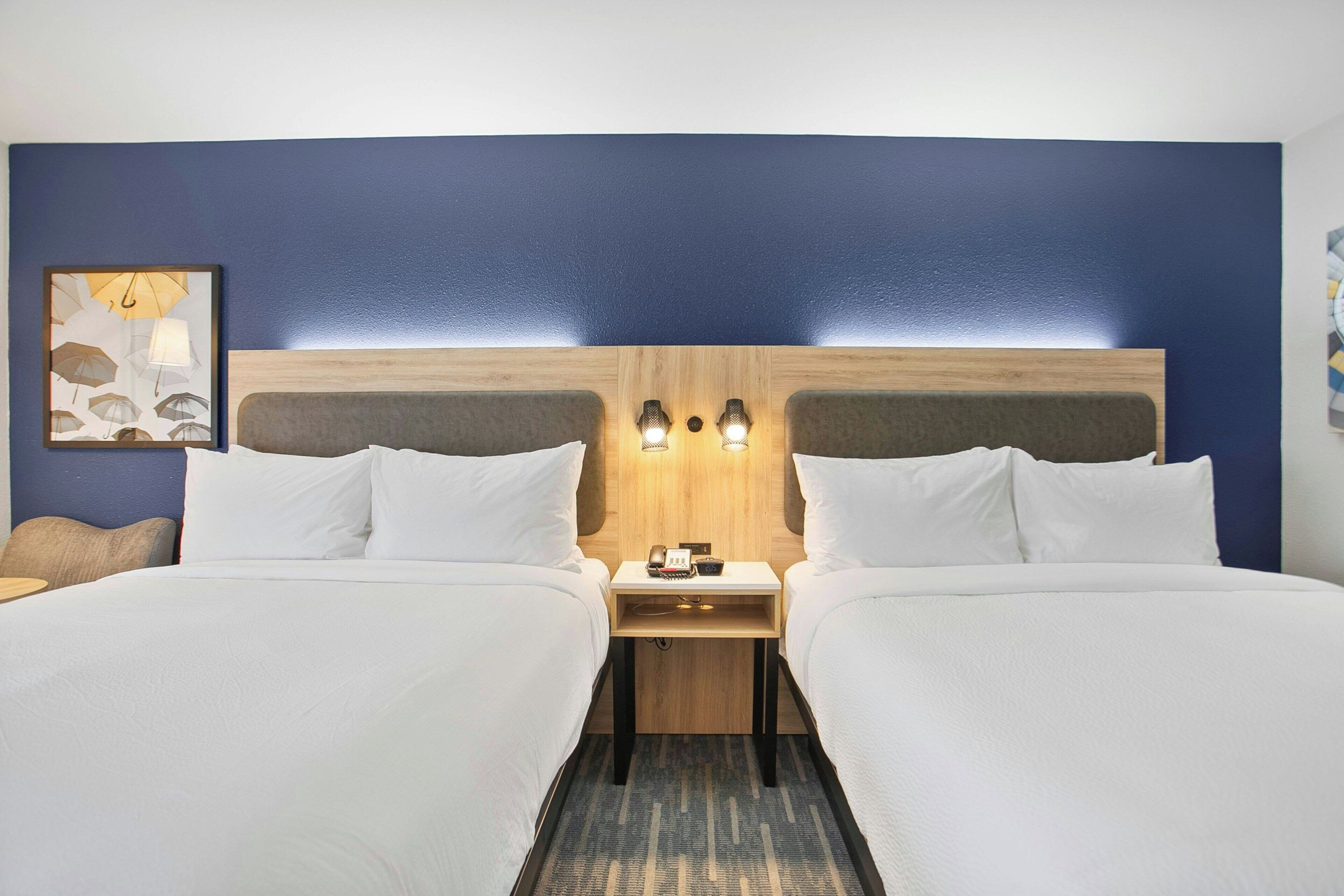 standard room, 2 queen beds, non smoking | premium bedding, desk, laptop workspace, iron/ironing board