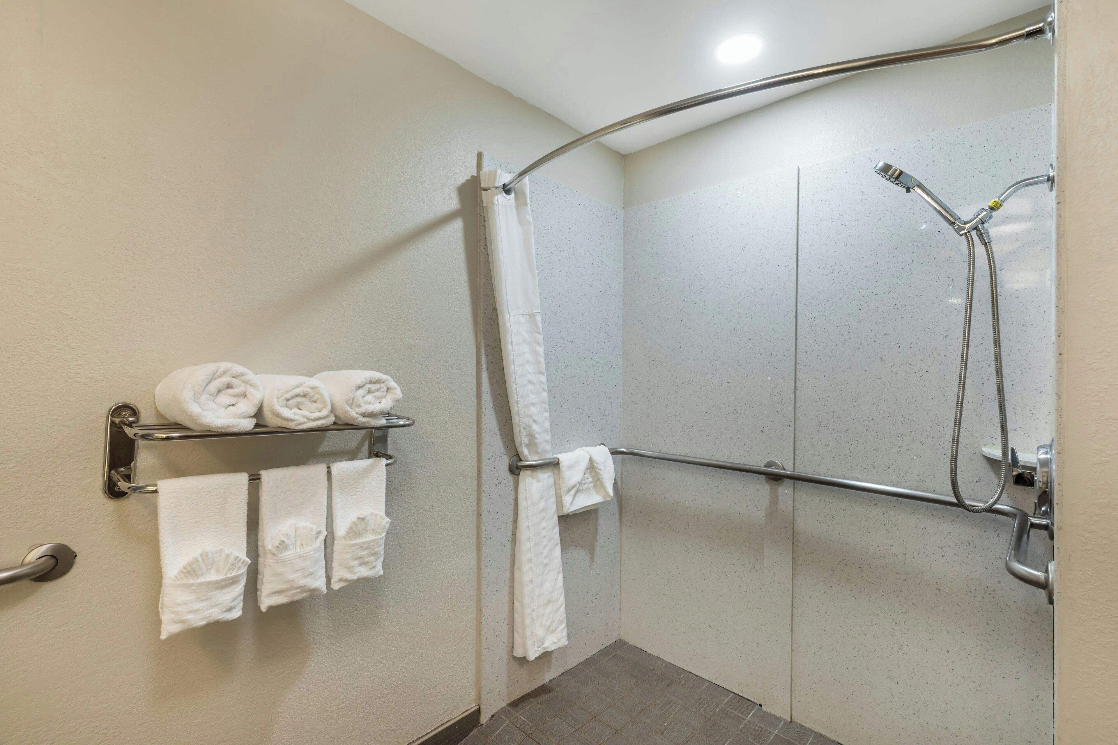 free toiletries, hair dryer, towels