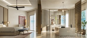 Precedential suite , king bed, sea view , Beachside | 1 bedroom, Egyptian cotton sheets, hypo-allergenic bedding