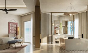 Precedential suite , king bed, sea view , Beachside | Bathroom | Rainfall showerhead, free toiletries, hair dryer, bathrobes - DoubleTree by Hilton Sharm El Sheikh - Sharks Bay Resort (Sharm El Sheikh)