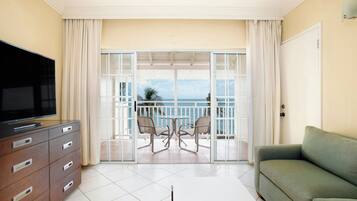 Junior Suite, Balcony, Ocean View (2 Bedroom) | Living room | Flat-screen TV