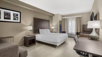 Chambre Standard, 1 trÚs grand lit, accessible aux personnes à mobilité réduite, non-fumeur