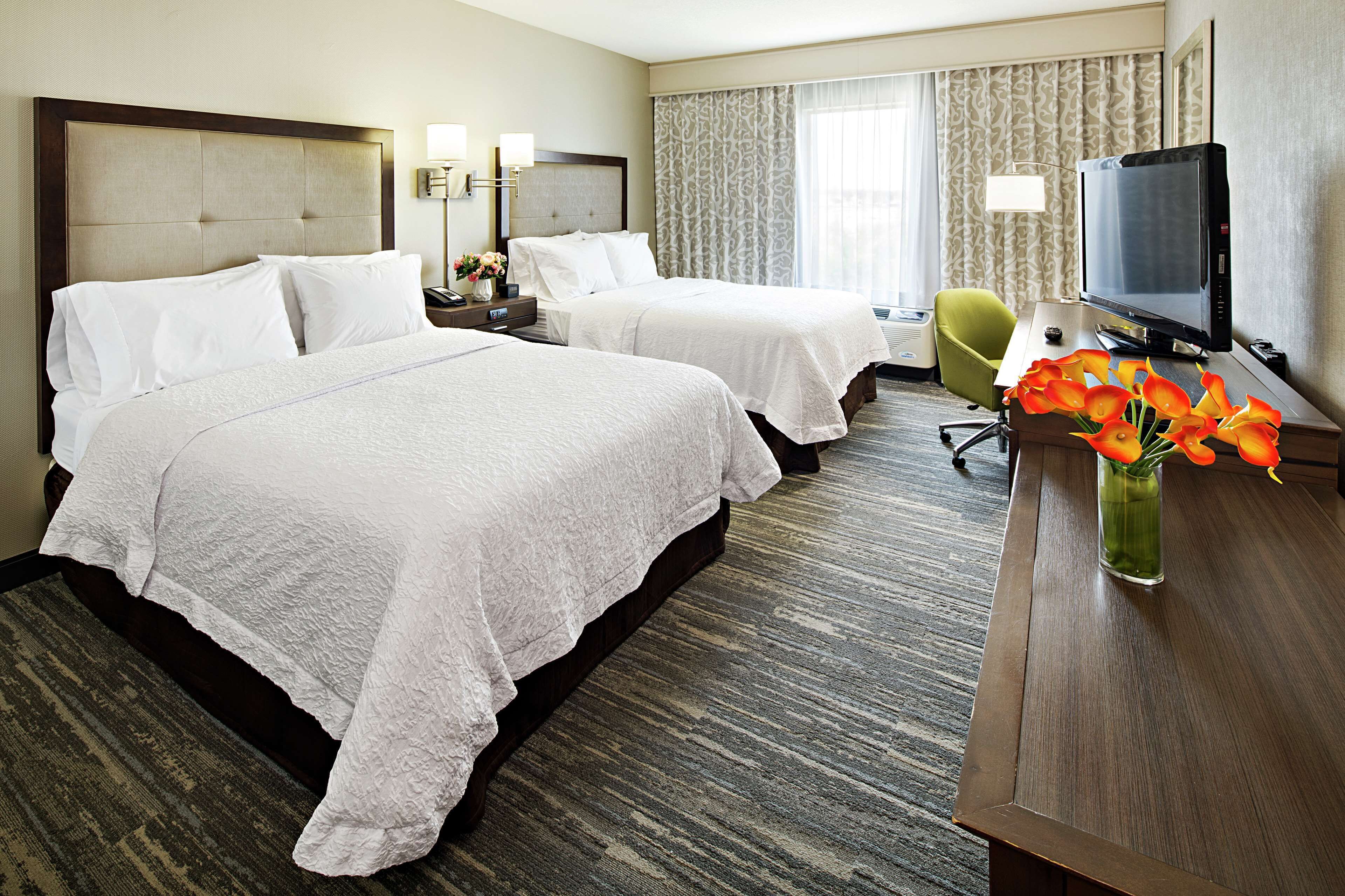 2 queen beds | premium bedding, minibar, desk, iron/ironing board