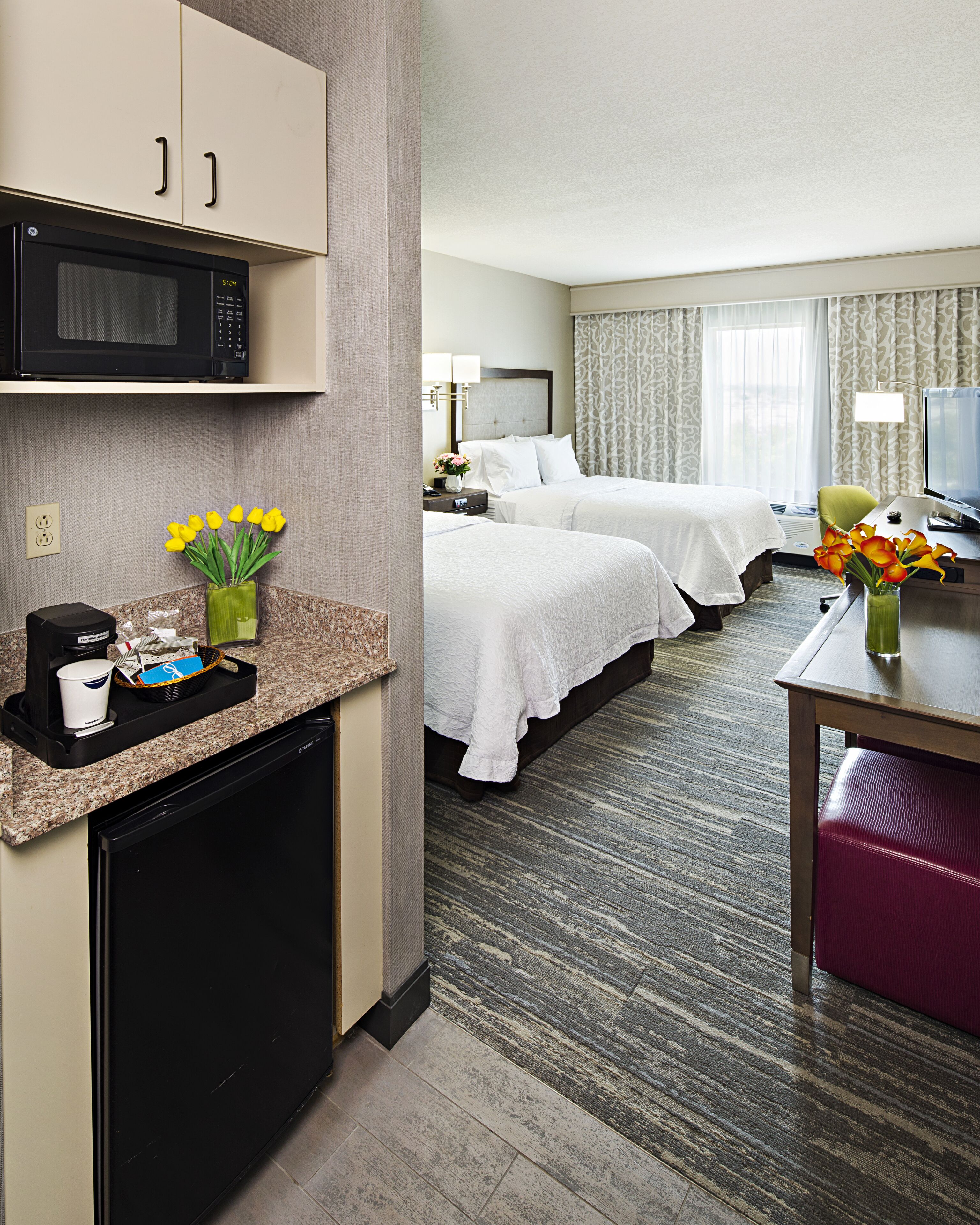 2 queen beds | premium bedding, minibar, desk, iron/ironing board