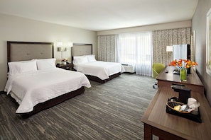 Room, 2 Queen Beds, Accessible, Non Smoking | Premium bedding, minibar, desk, iron/ironing board