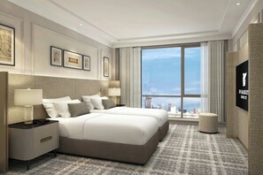 Frette Italian sheets, premium bedding, down comforters, minibar