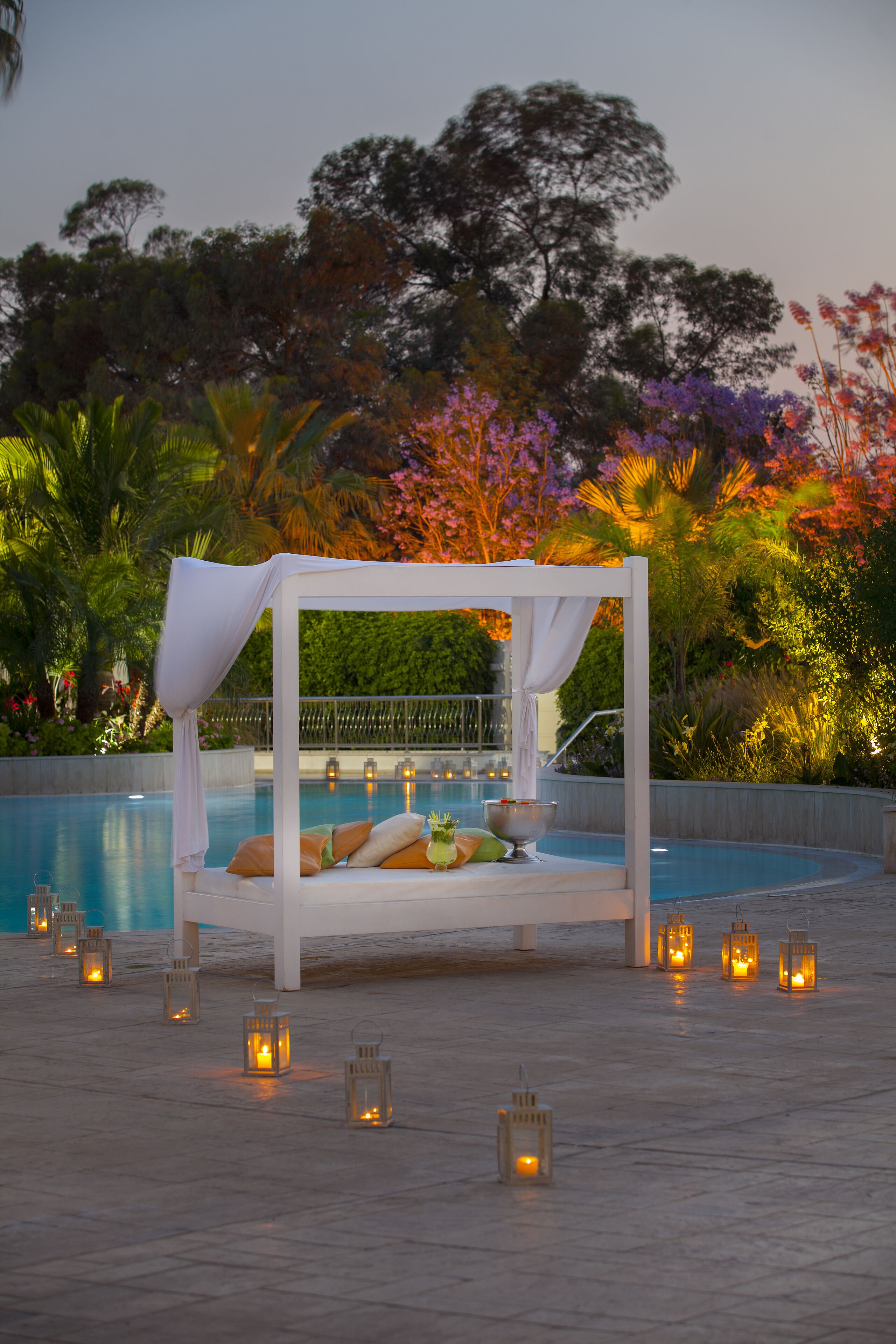 Indoor pool, outdoor pool, pool loungers
