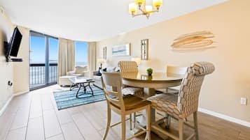 Condo, 1 Bedroom (Sea View) | Living area | TV, DVD player