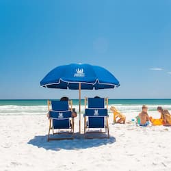 On the beach, sun loungers, beach umbrellas, beach massages