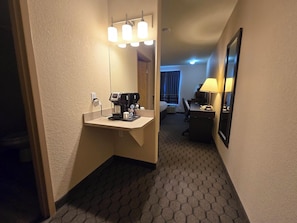 Desk, free WiFi, bed sheets, alarm clocks