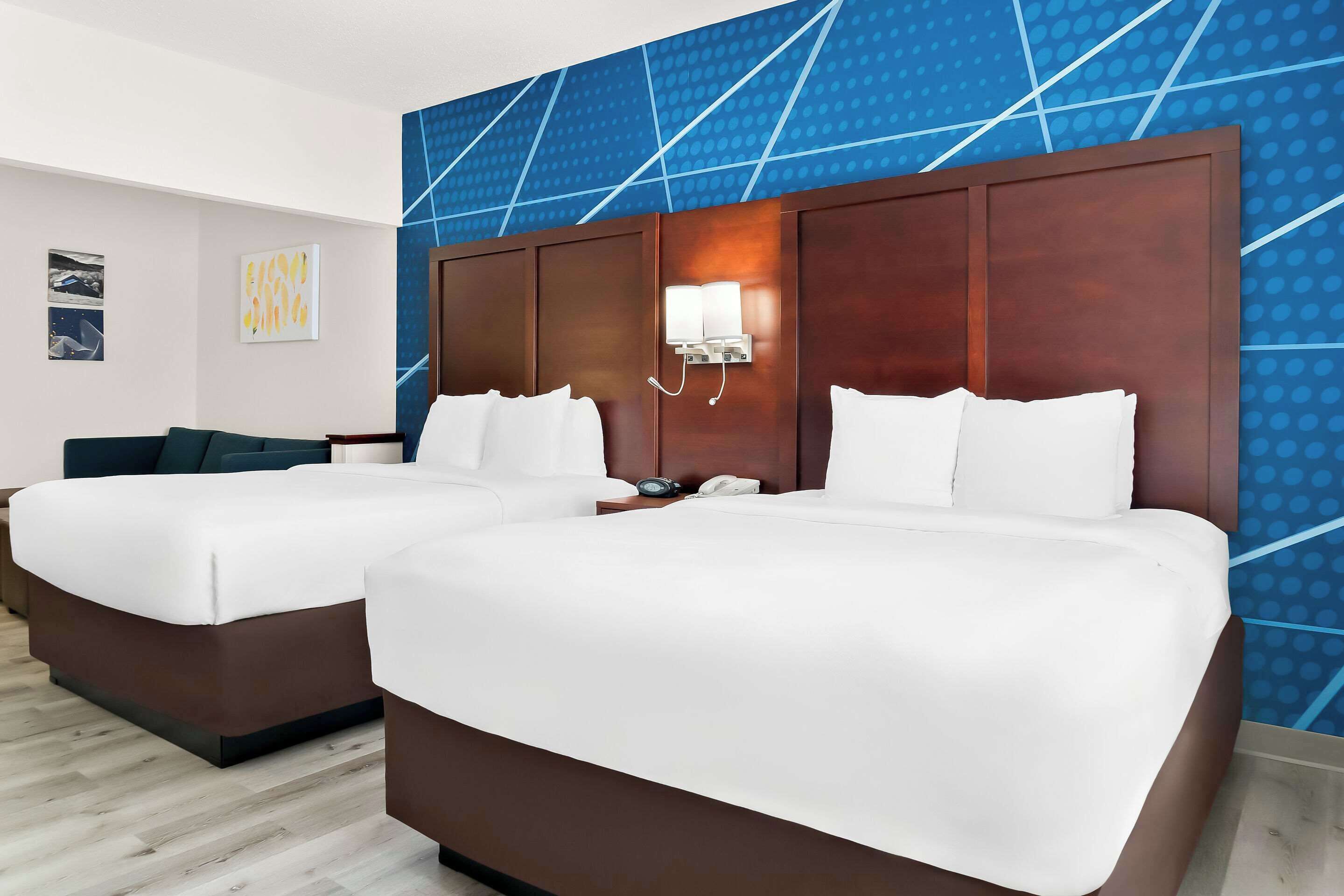 suite, 2 queen beds, non smoking | premium bedding, desk, laptop workspace, blackout curtains