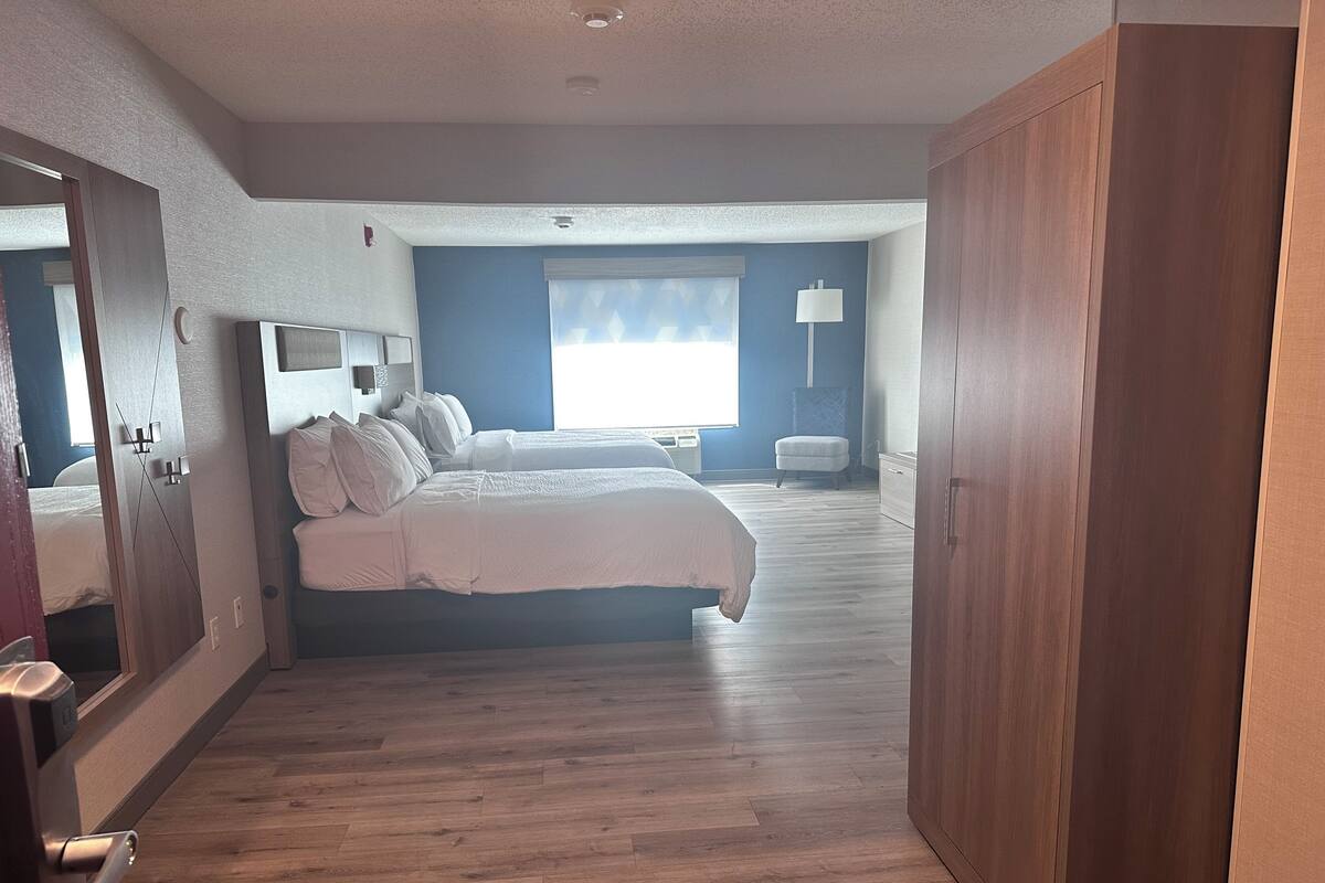Standard Room, 2 Queen Beds, Mobility Accessible | Premium bedding, desk, laptop workspace, blackout drapes