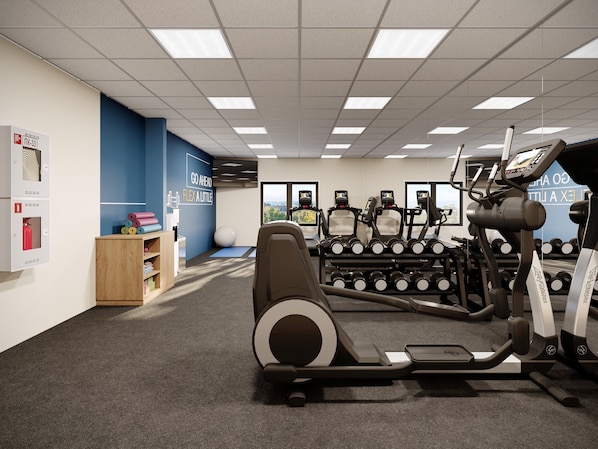 A gym with treadmills, dumbbells, and exercise balls. - Holiday Inn Express & Suites Southfield Detroit by IHG (Southfield)