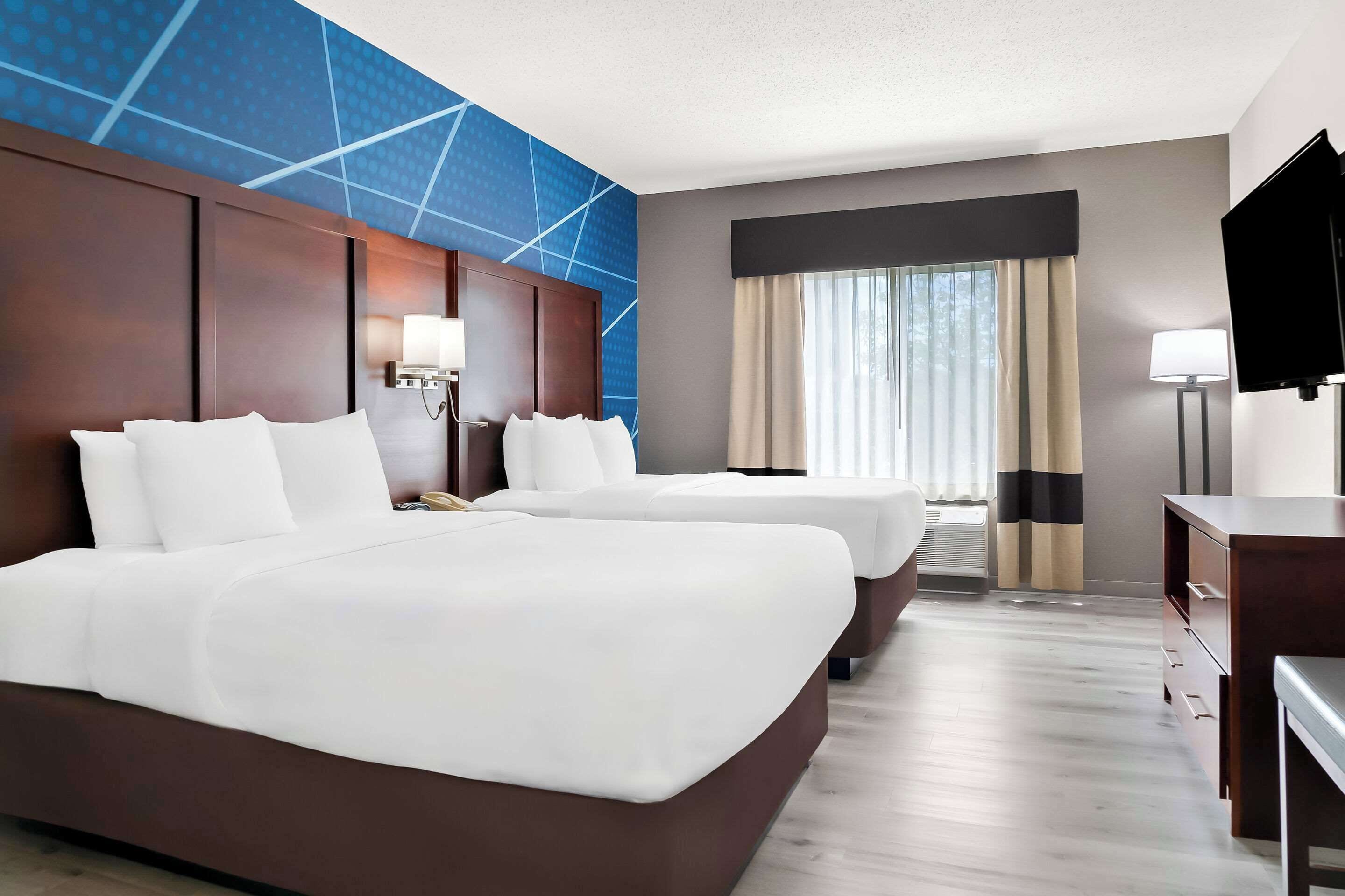 suite, 2 queen beds, non smoking | premium bedding, desk, laptop workspace, blackout curtains