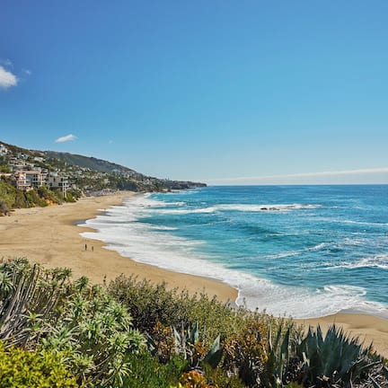 On the beach, sun loungers, beach umbrellas, beach towels