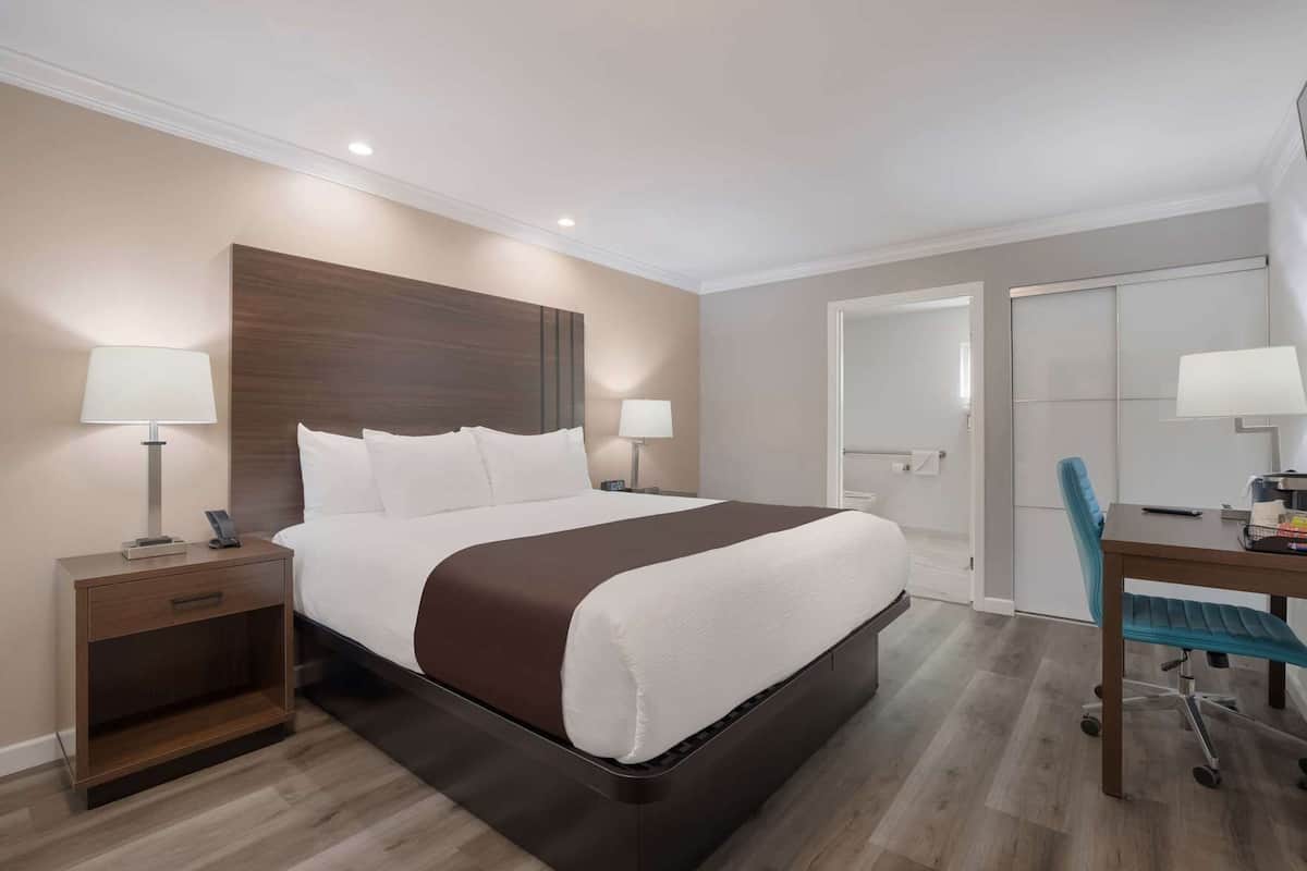 In-room safe, desk, laptop workspace, blackout curtains