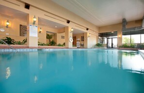 Indoor pool, open 6:00 AM to 10:00 PM, sun loungers