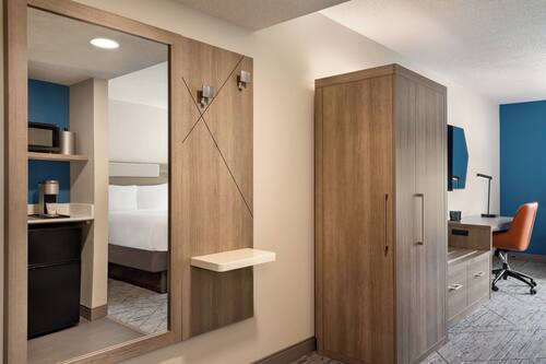 In-room safe, desk, laptop workspace, iron/ironing board