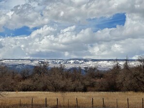Vue sur la campagne depuis l’hébergement