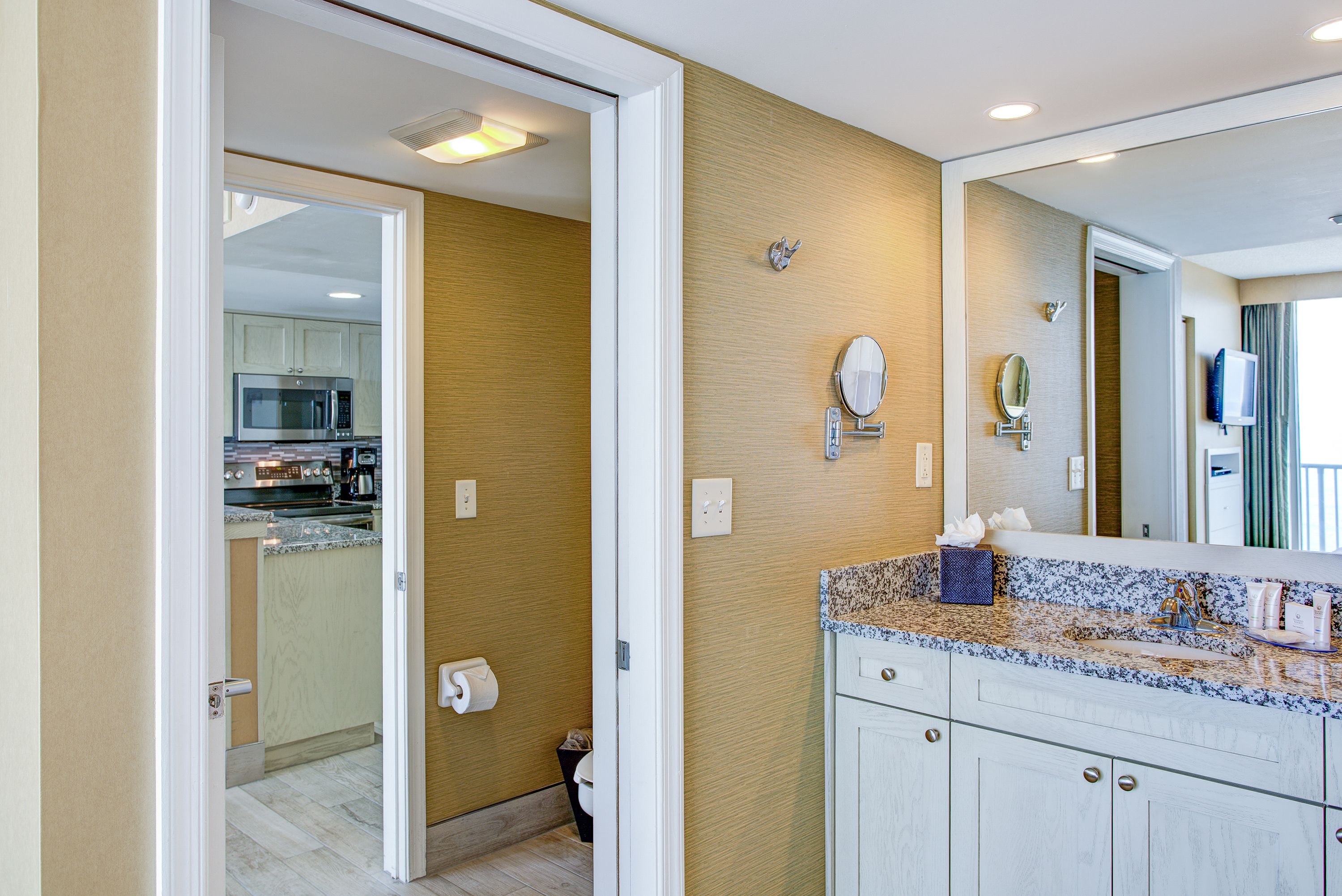 free toiletries, hair dryer, towels