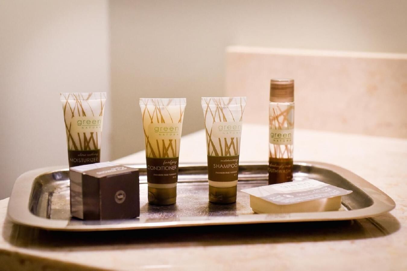 combined shower/bathtub, free toiletries, hair dryer, towels