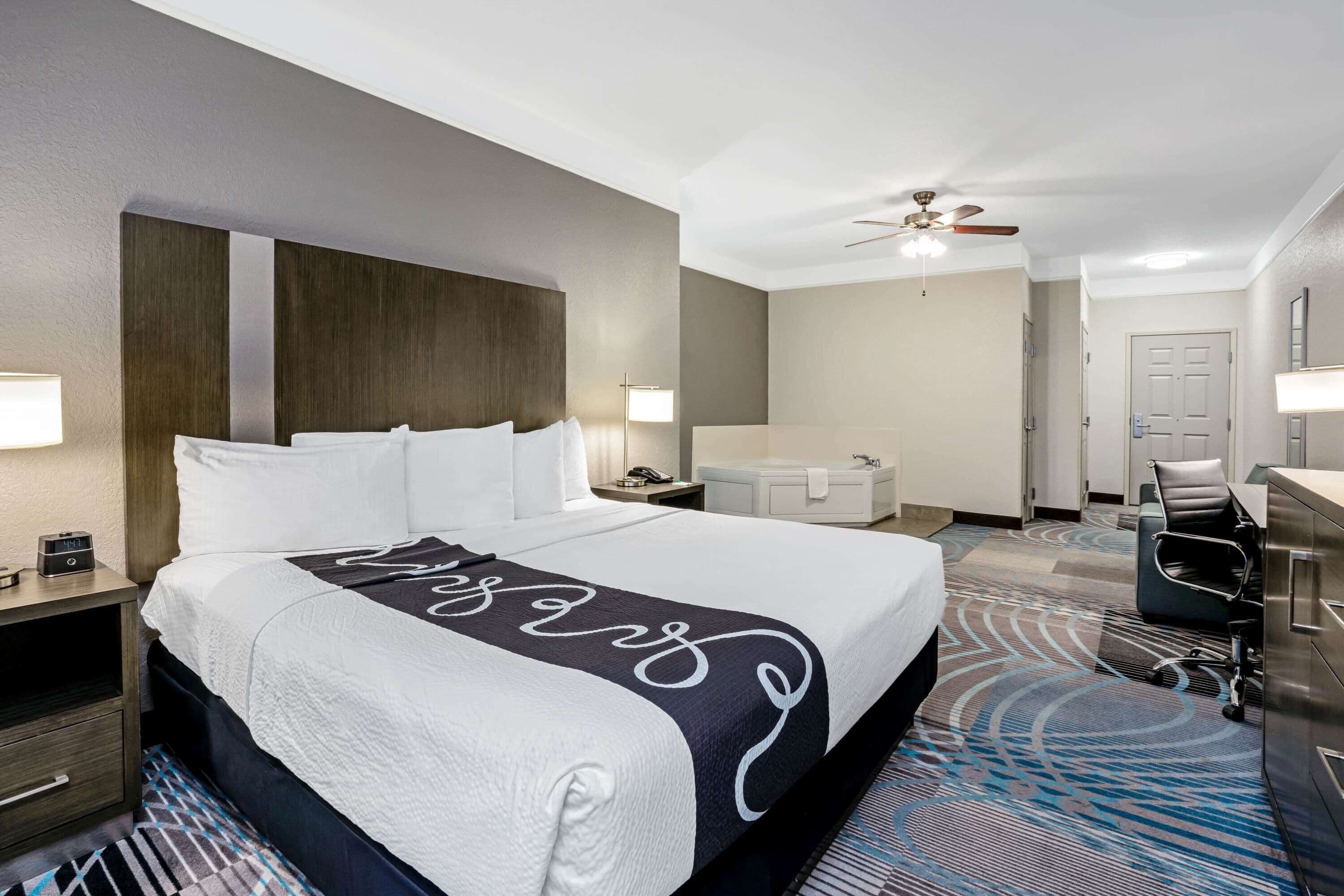 deluxe suite 1 king bed, accessible, with sleeper sofa | premium bedding, desk, iron/ironing board, free cots/infant beds