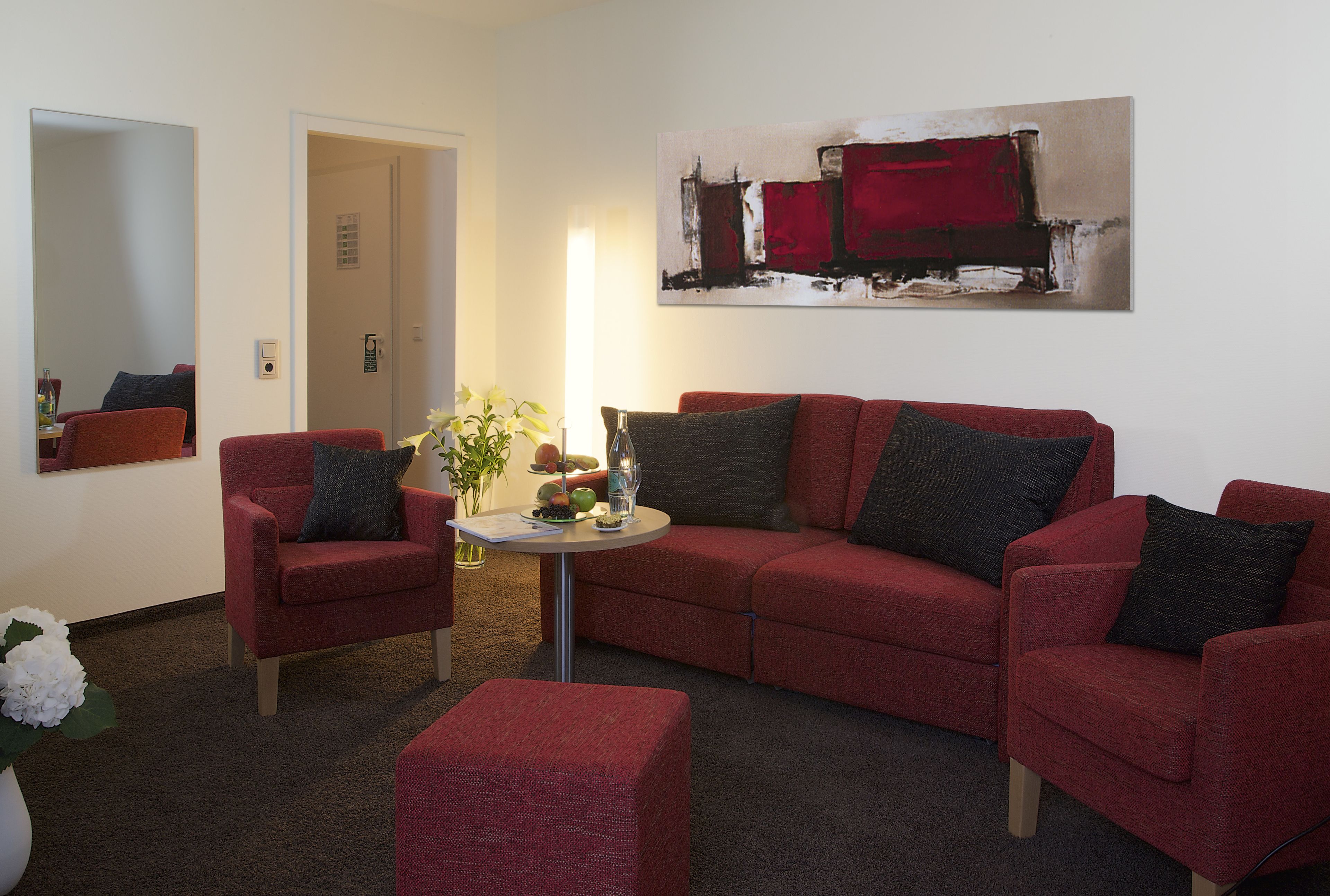 superior double or twin room, garden view | living area | flat-screen tv