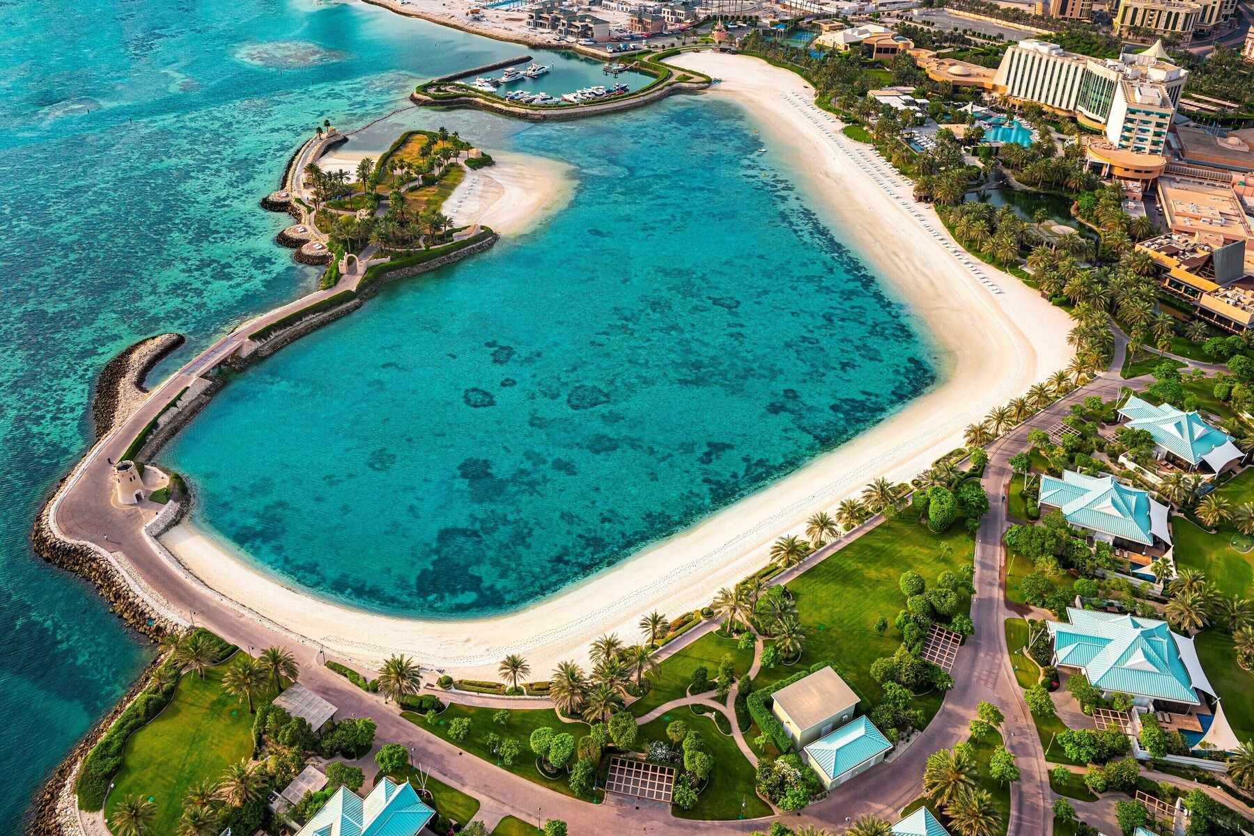 Private beach, white sand, free beach cabanas, sun-loungers