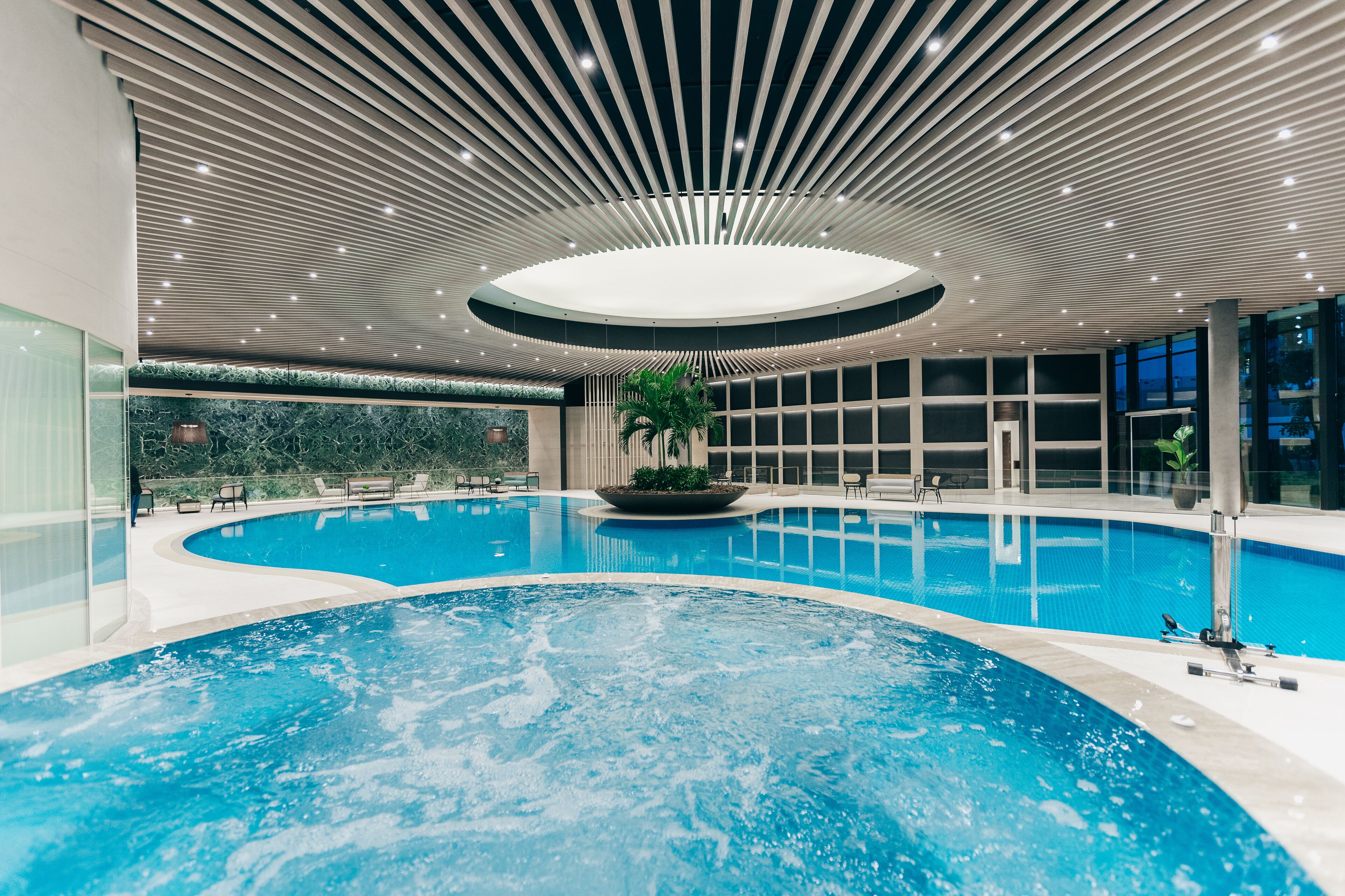 2 indoor pools, 3 outdoor pools, free cabanas, pool umbrellas