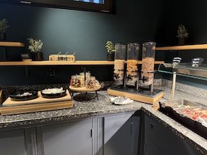 Free daily self-service breakfast