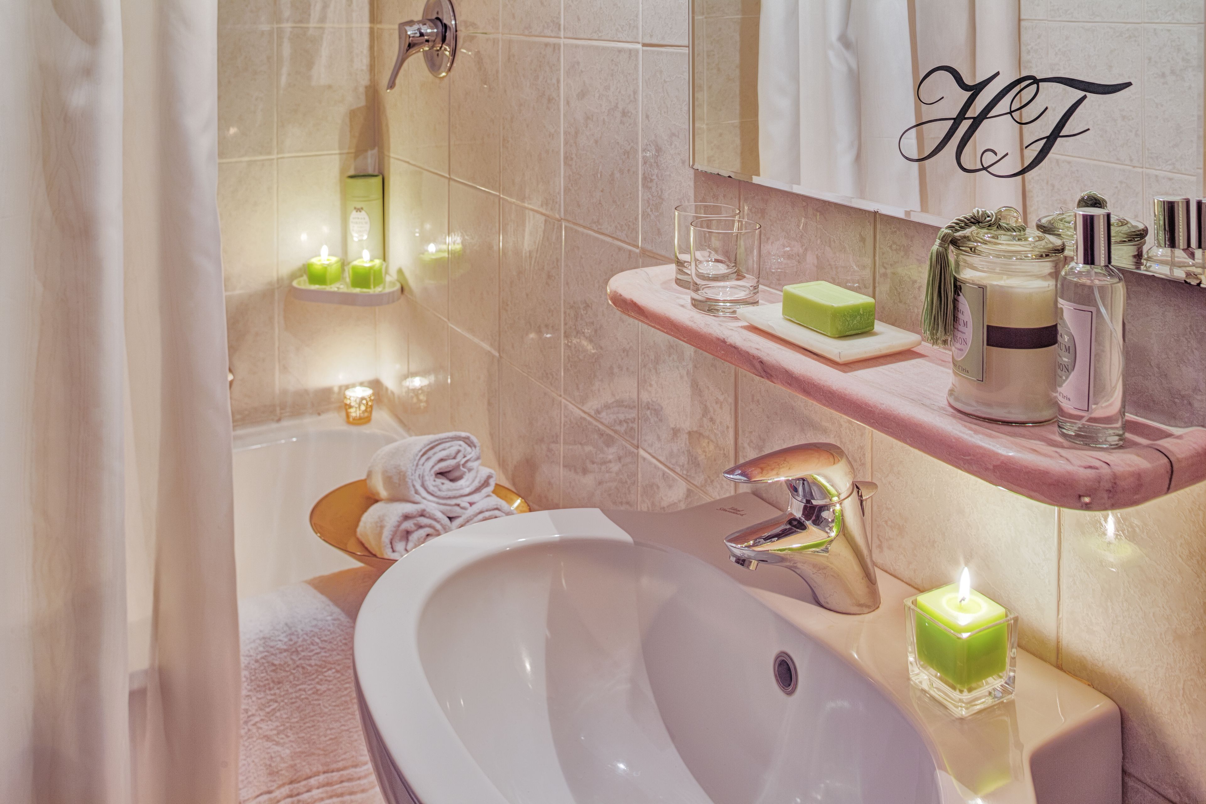 free toiletries, hair dryer, slippers, towels