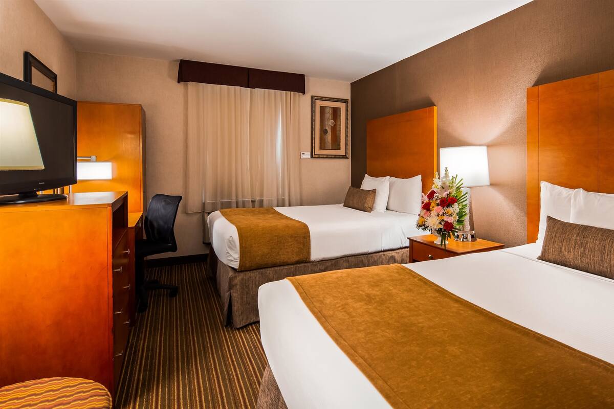 Standard Room, 2 Double Beds, Non Smoking | Premium bedding, pillow-top beds, desk, laptop workspace