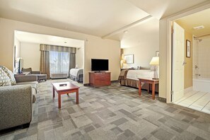 In-room safe, desk, laptop workspace, blackout curtains
