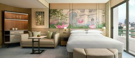 Club Lounge Access, Studio, 1 King, Grand Opera Tower | 1 dormitorio, ropa de cama hipoalergénica, edredones de plumas y minibar