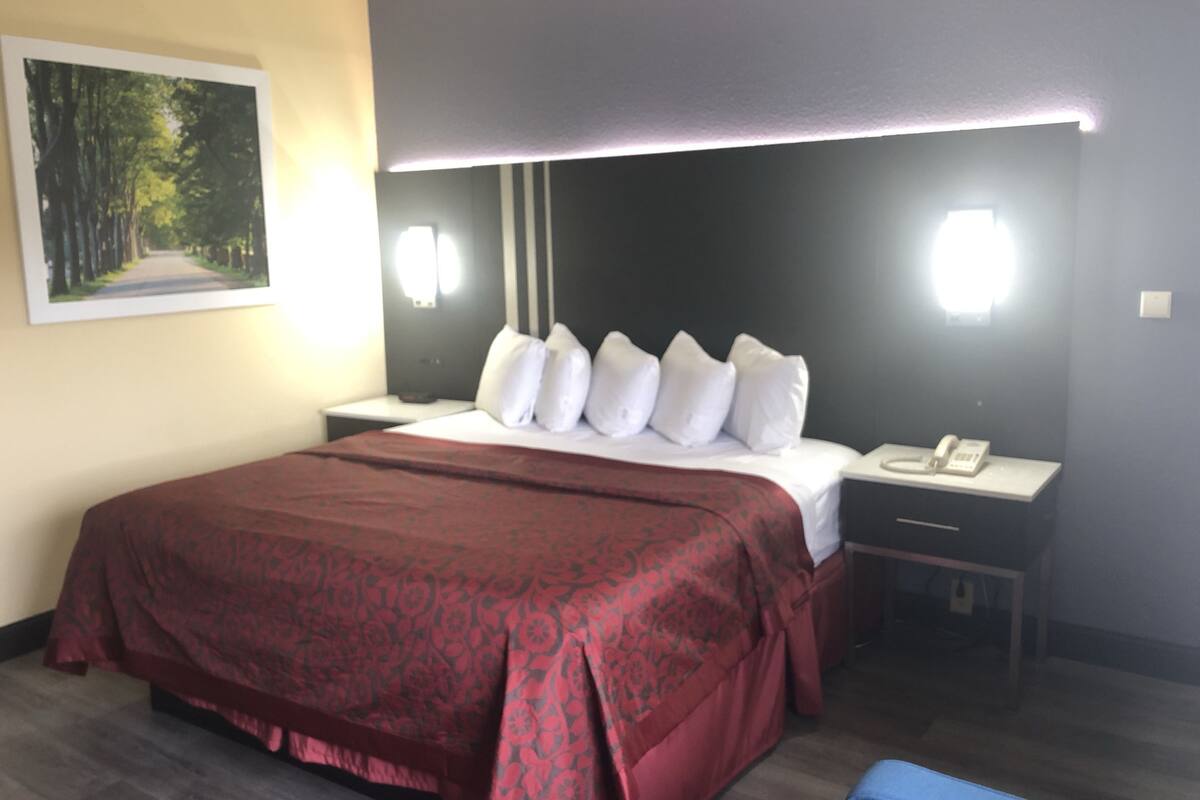 Blackout curtains, iron/ironing board, rollaway beds, free WiFi