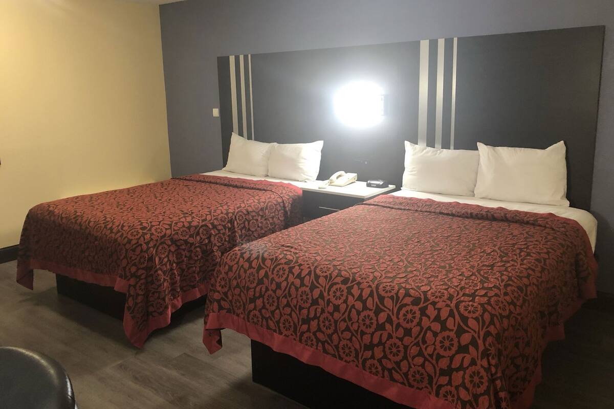 Blackout curtains, iron/ironing board, rollaway beds, free WiFi