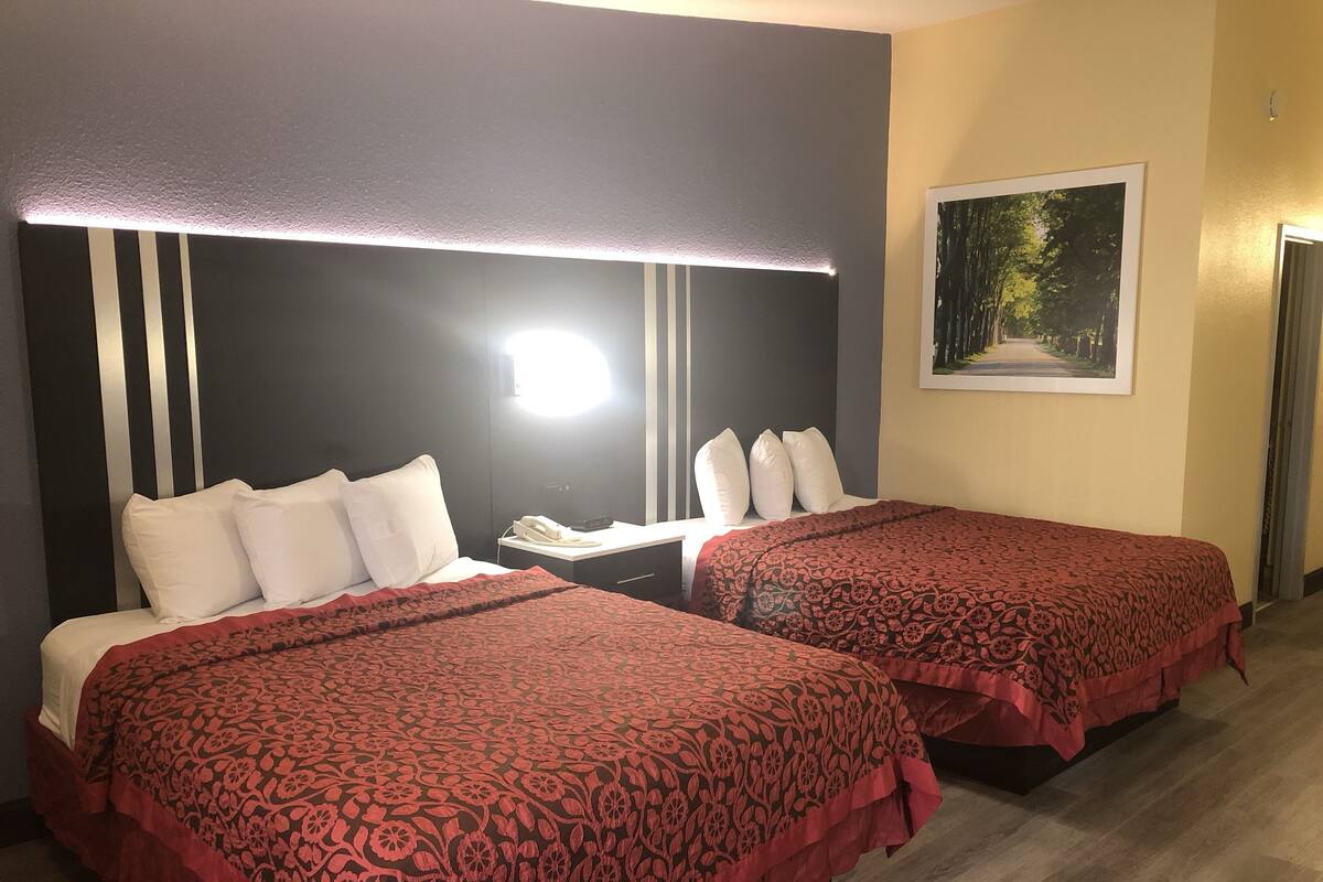 Blackout curtains, iron/ironing board, rollaway beds, free WiFi