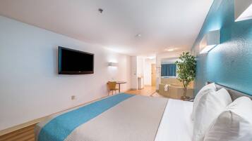 Desk, free WiFi, bed sheets