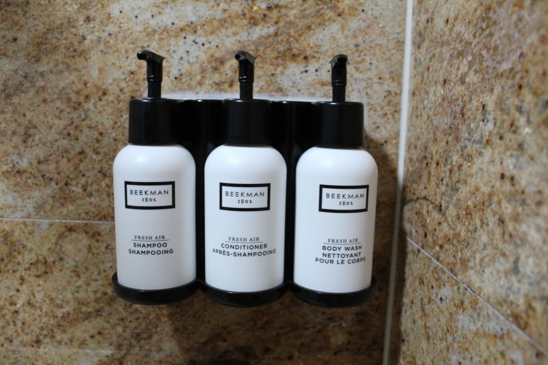 free toiletries, hair dryer, bathrobes, towels