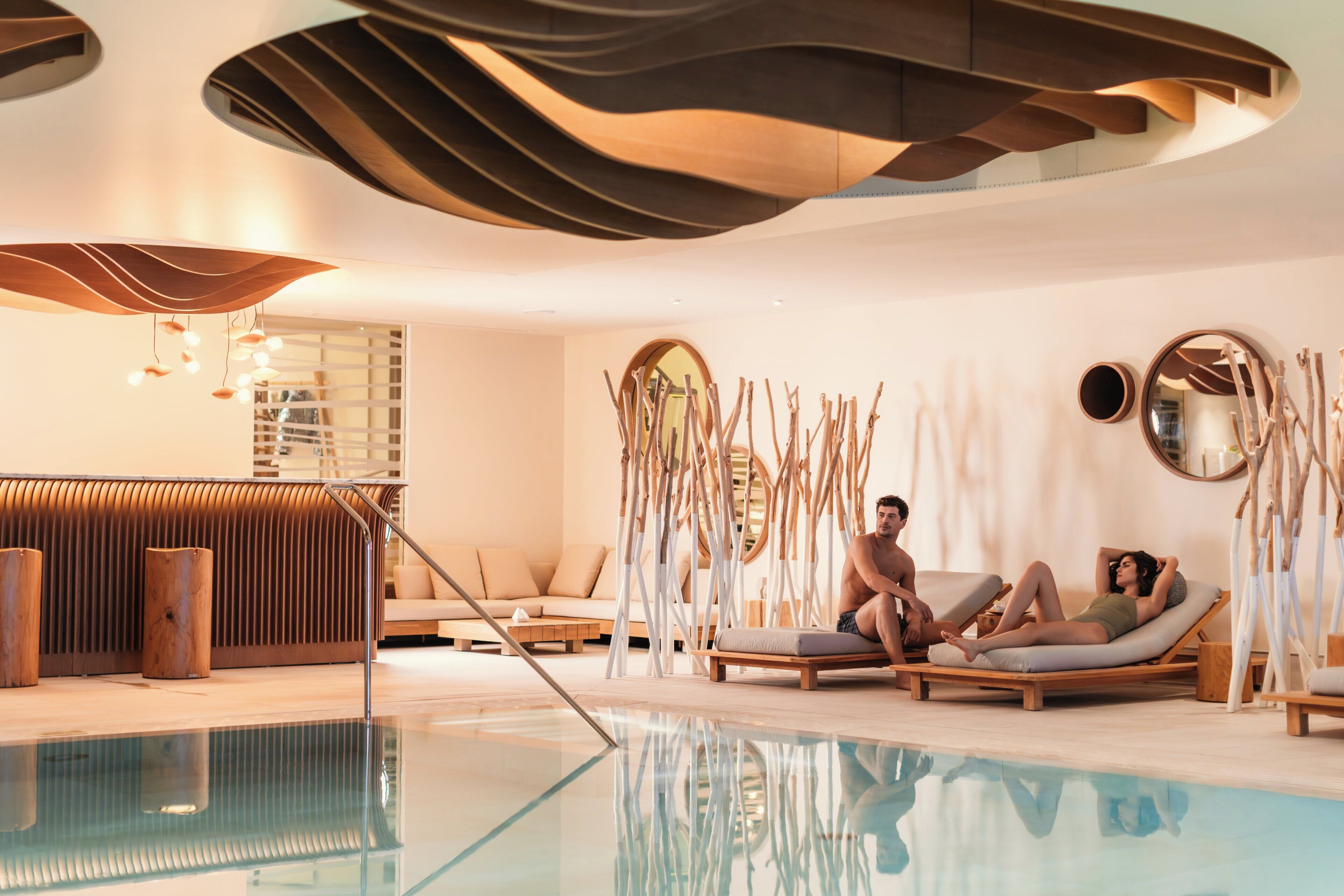 Indoor pool, open 10:00 AM to 9:00 PM, sun loungers