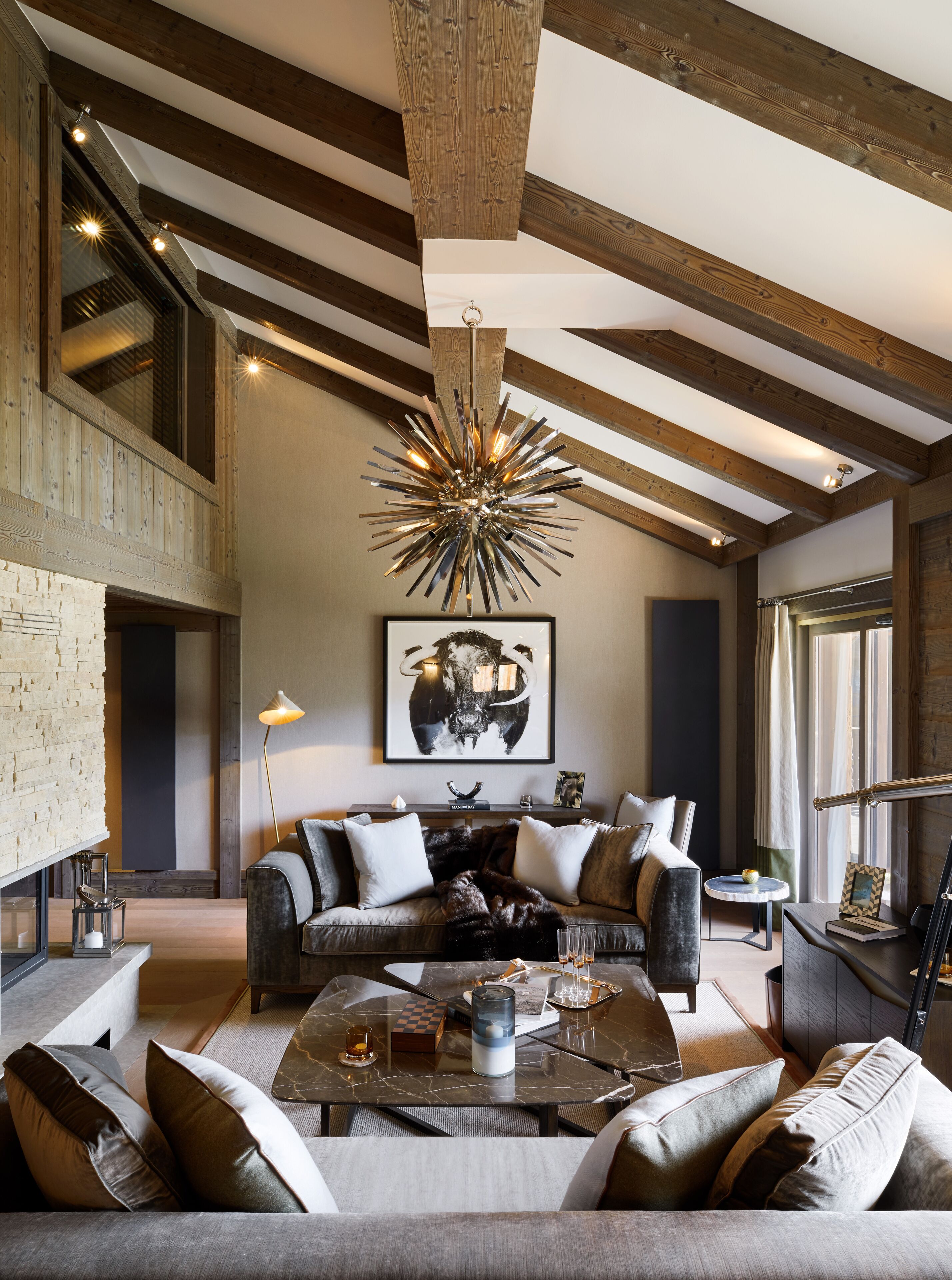 Five-Bedroom Prestige Penthouse | Living area | 107-cm flat-screen TV with satellite channels, TV, iPod dock