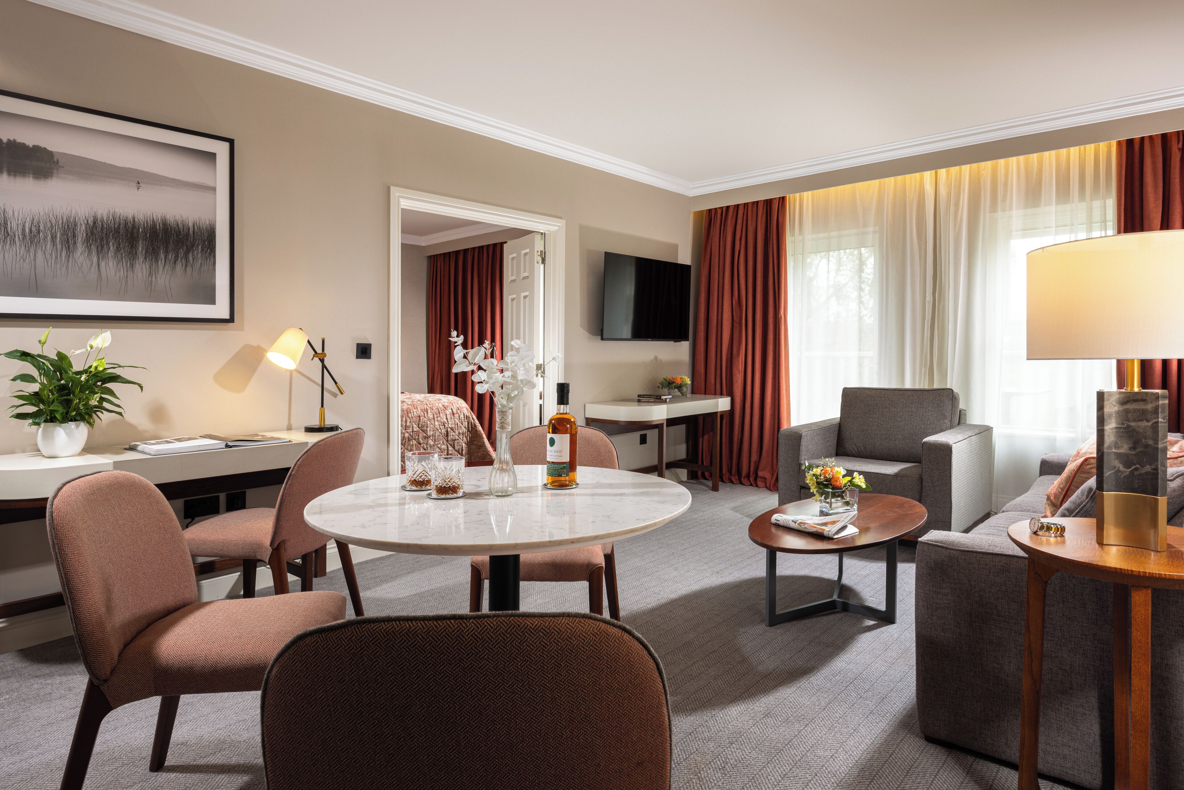 classic suite | living area | 52-inch smart tv with cable channels