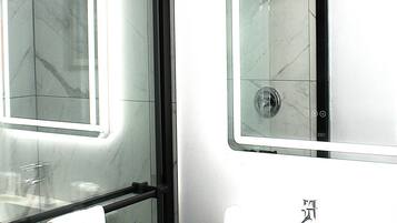 Room, 2 Queen Beds, Non Smoking | Bathroom | Free toiletries, hair dryer, towels, soap