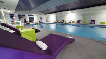 Indoor pool, pool loungers