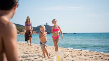 Guests can enjoy a serene beach experience with access to the ocean.