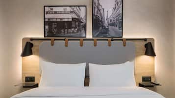 Premium bedding, desk, blackout curtains, iron/ironing board