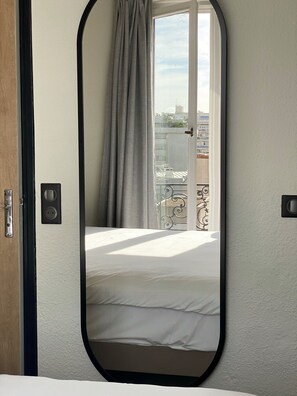 Premium bedding, desk, blackout curtains, iron/ironing board