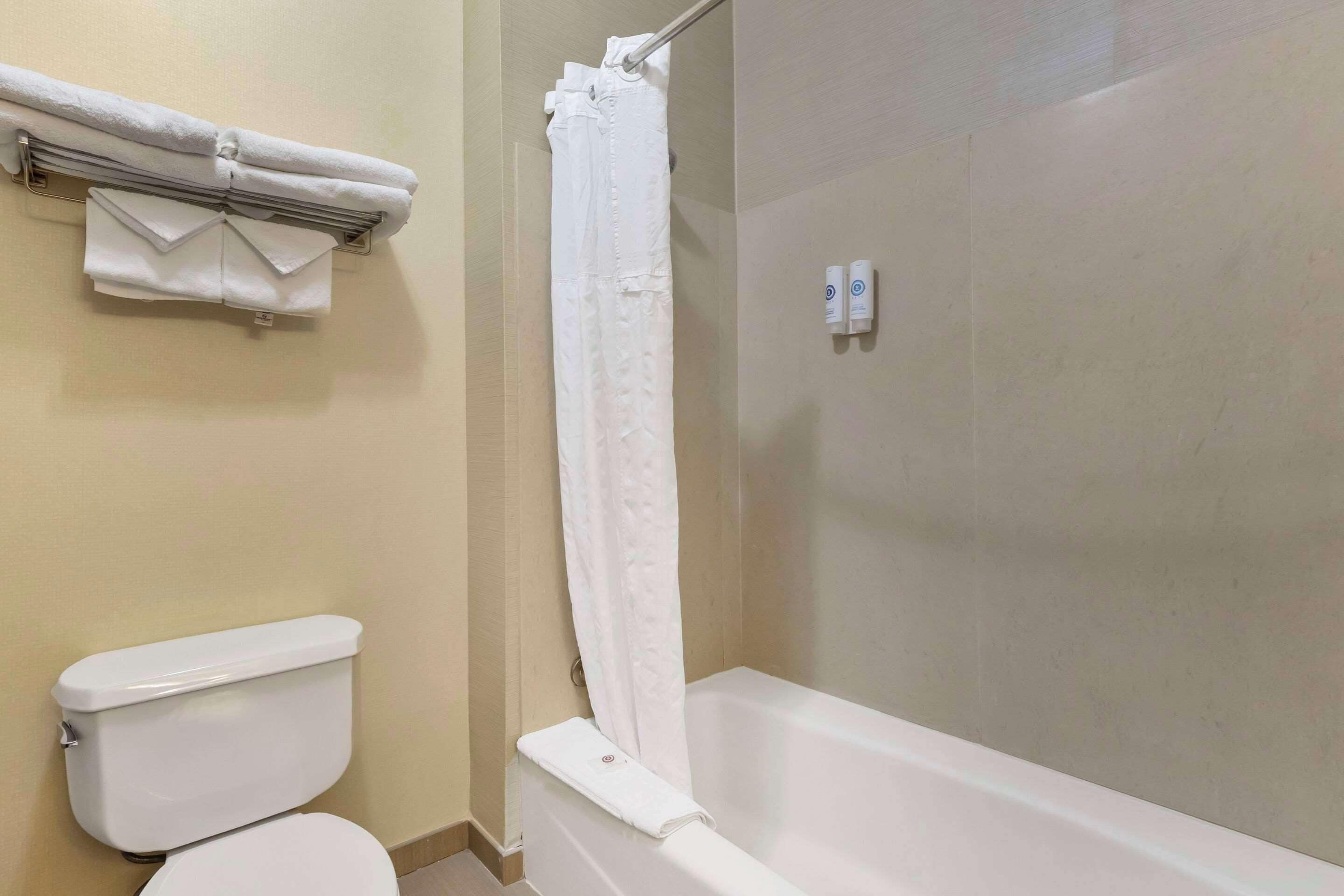 suite, non smoking | bathroom | combined shower/bathtub, hair dryer, towels, soap