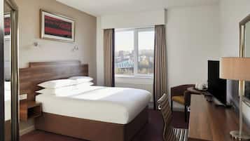 Hypo-allergenic bedding available, desk, laptop workspace