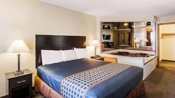 Desk, laptop workspace, free WiFi, bed sheets